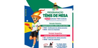 12ª Olimpíadas de Ceilândia: Sesc sedia disputas do Tênis de Mesa