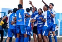 Aquidauanense vence EC Campo Grande e é campeã da Série B de MS Jogadores do Aquidauanense comemorando o título da Série B de Mato Grosso do Sul
