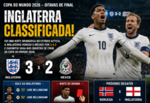 Com um a menos, Inglaterra derruba México no Azteca e segue na Copa