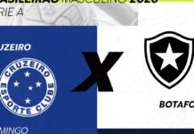 Nacional transmite Cruzeiro x Botafogo neste domingo Jogadores de Cruzeiro e Botafogo disputam a bola durante partida do Campeonato Brasileiro